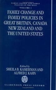 Cover of: Family change and family policies in Great Britain, Canada, New Zealand, and the United States