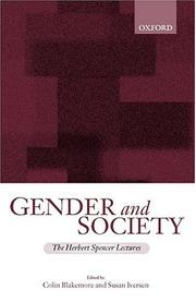 Cover of: Gender and Society: Essays Based on Herbert Spencer Lectures Given in the University of Oxford (The Herbert Spencer Lectures)