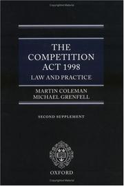 Cover of: The Competition Act 1998: Law and Practice: Second Cumulative Supplement