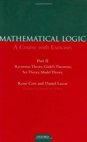 Cover of: Mathematical Logic: A Course with Exercises Part II: Recursion Theory, Godel's Theorems, Set Theory, Model Theory