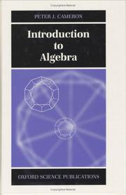 Cover of: Introduction to algebra