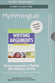 Cover of: MyWritingLab with Pearson eText --Standalone Access Card -- for Writing Arguments: A Rhetoric with Readings