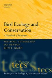 Bird ecology and conservation : a handbook of techniques