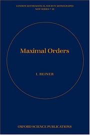 Maximal orders by Irving Reiner