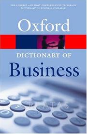 Cover of: A Dictionary of Business (Oxford Paperback Reference)