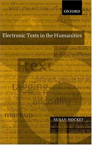 Cover of: Electronic texts in the humanities: principles and practice