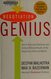 Cover of: Negotiation genius by Deepak Malhotra