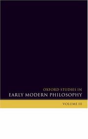 Cover of: Oxford Studies in Early Modern Philosophy |