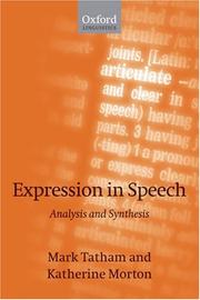 Cover of: Expression in Speech: Analysis and Synthesis