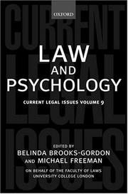 Cover of: Law and Psychology: Current Legal Issues Volume 9 (Current Legal Issues)