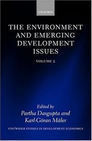 Cover of: The Environment and Emerging Development Issues: Volume 2 (Wider Studies in Development Economics)