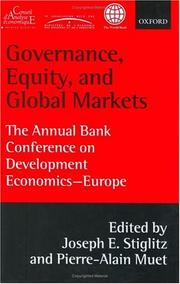 Governance, equity, and global markets : the Annual Bank Conference on Development Economics, Europe