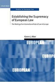 Cover of: Establishing the Supremacy of European Law by Karen J. Alter