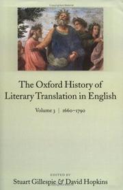 Cover of: The Oxford history of literary translation in English
