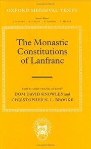 The monastic constitutions of Lanfranc