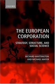 Cover of: The European Corporation