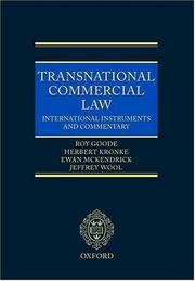 Cover of: Transnational commercial law: international instruments and commentary