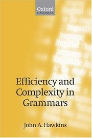 Cover of: Efficiency and complexity in grammars