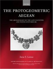 The Protogeometric Aegean by I. S. Lemos