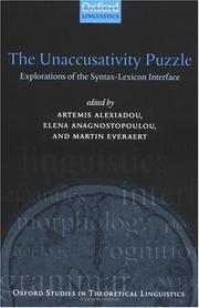 The unaccusativity puzzle : explorations of the syntax-lexicon interface