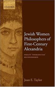 Cover of: Jewish women philosophers of first-century Alexandria: Philo's "Therapeutae" reconsidered