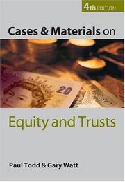 Cover of: Cases and materials on equity and trusts