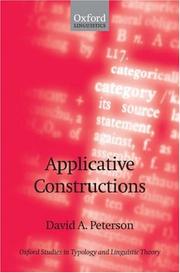 Cover of: Applicative Constructions (Oxford Studies in Typology and Linguistic Theory)