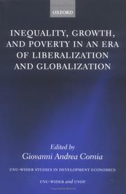 Cover of: Inequality, growth, and poverty in an era of liberalization and globalization