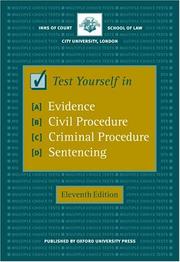 Test yourself in evidence, civil procedure, criminal procedure, sentencing