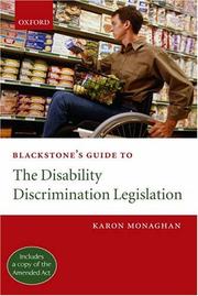 Blackstone's guide to the Disability discrimination legislation