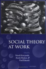 Cover of: Social Theory at Work