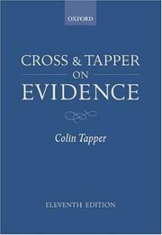Cross and Tapper on evidence by Colin Tapper