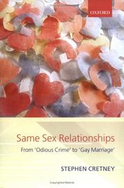 Same sex relationships : from 'odious crime' to 'gay marriage'