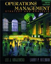 Cover of: Operations management by Lee J. Krajewski