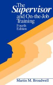 Cover of: The supervisor and on-the-job training