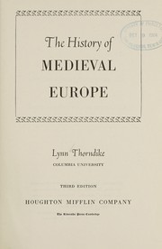 Cover of: The history of medieval Europe