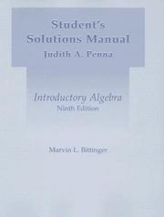 Cover of: Introductory Algebra: Student's Solutions Manual