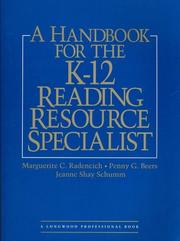 Cover of: A handbook for the K-12 reading resource specialist