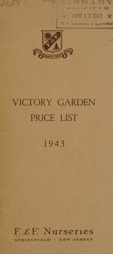 Cover of: Victory garden price list, 1943 by F & F Nurseries