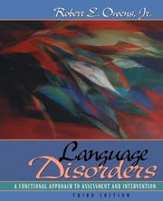 Cover of: Language disorders: a functional approach to assessment and intervention
