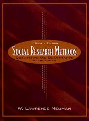 Cover of: Social Research Methods by W. Neuman, William Lawrence Neuman