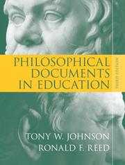 Cover of: Philosophical Documents in Education (3rd Edition) | Tony W. Johnson