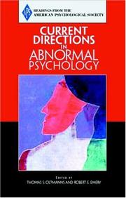 Cover of: Current Directions in Abnormal Psychology (Association for Psychological Science Readers)