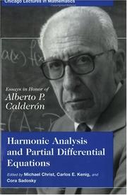 Cover of: Harmonic Analysis and Partial Differential Equations: Essays in Honor of Alberto P. Calderon (Chicago Lectures in Mathematics)