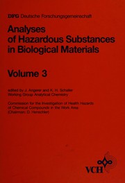 Cover of: Analyses of Hazardous Substances in Biological Materials