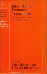 International economic transactions : issues in measurement and empirical research