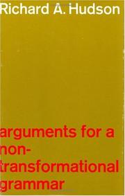 Cover of: Arguments for a non-transformational grammar