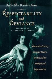 Cover of: Respectability and Deviance | Ruth-Ellen Boetcher Joeres