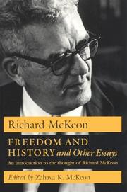 Cover of: Freedom and History and Other Essays: An Introduction to the Thought of Richard McKeon