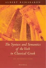 Cover of: The Syntax and Semantics of the Verb in Classical Greek: An Introduction: Third Edition